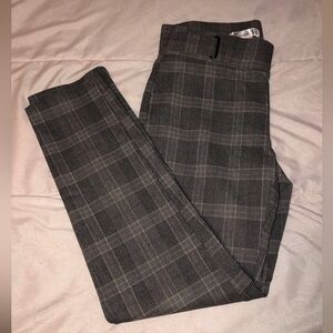 Classic Gray Plaid Women's Trousers